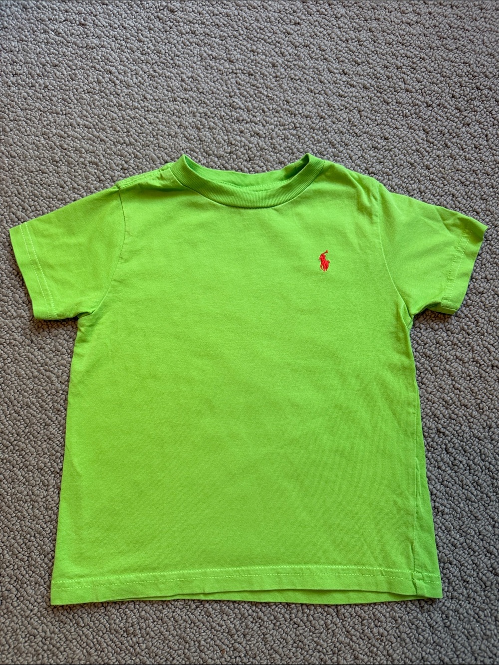 Polo by Ralph Lauren Neon Green Short Sleeve Tee with Red Polo Logo